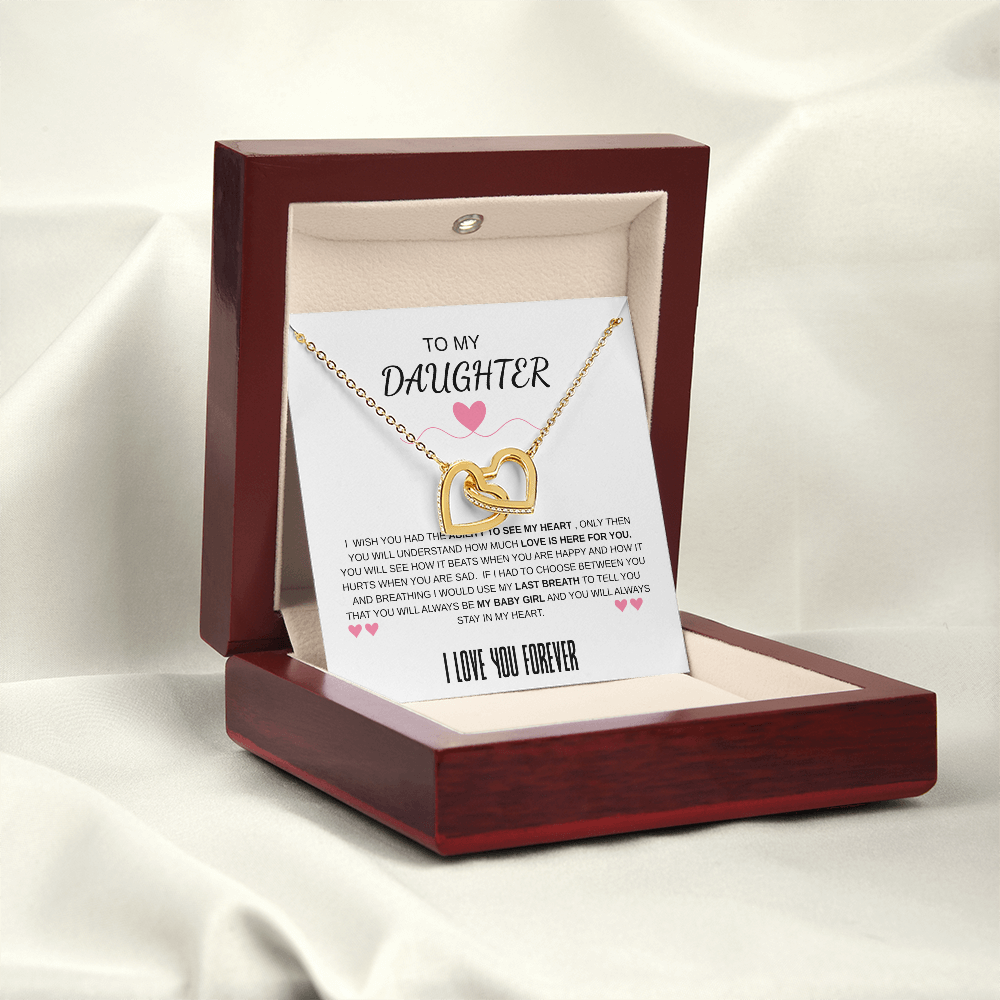 To My Daughter Forever In My Heart Interlocking Necklace