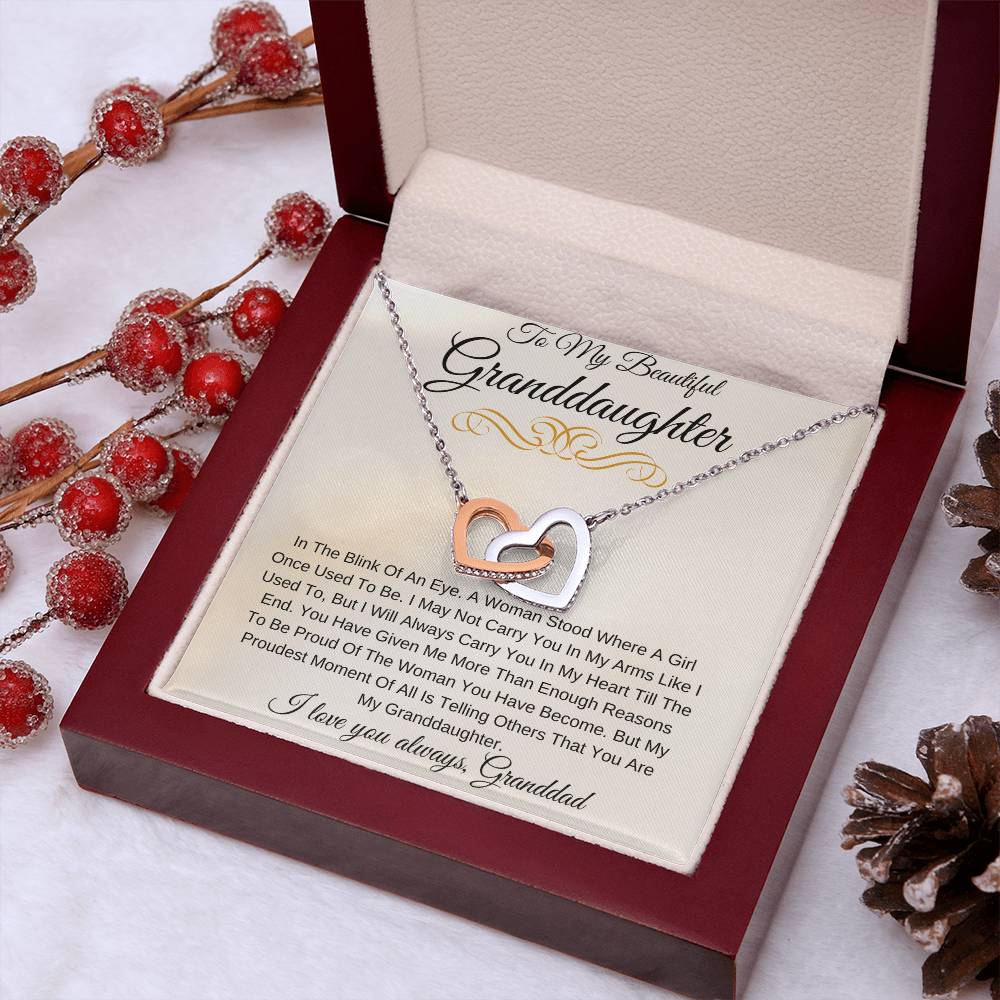 My Beautiful Granddaughter|Twin Hearts Necklace