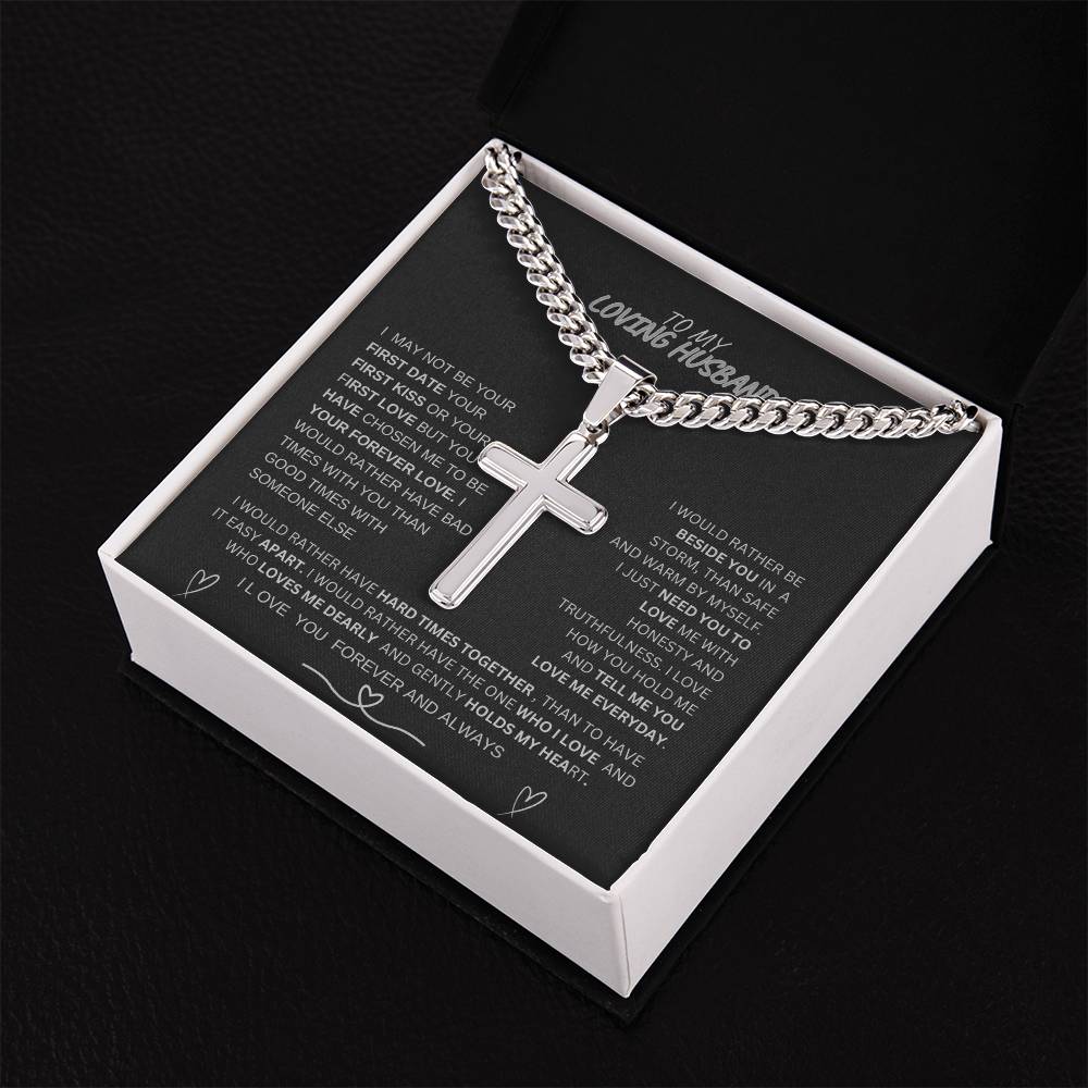 To My Loving Husband-Cuban Necklace