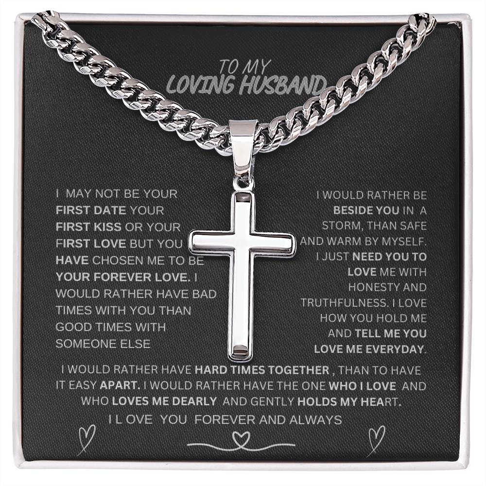 To My Loving Husband-Cuban Necklace