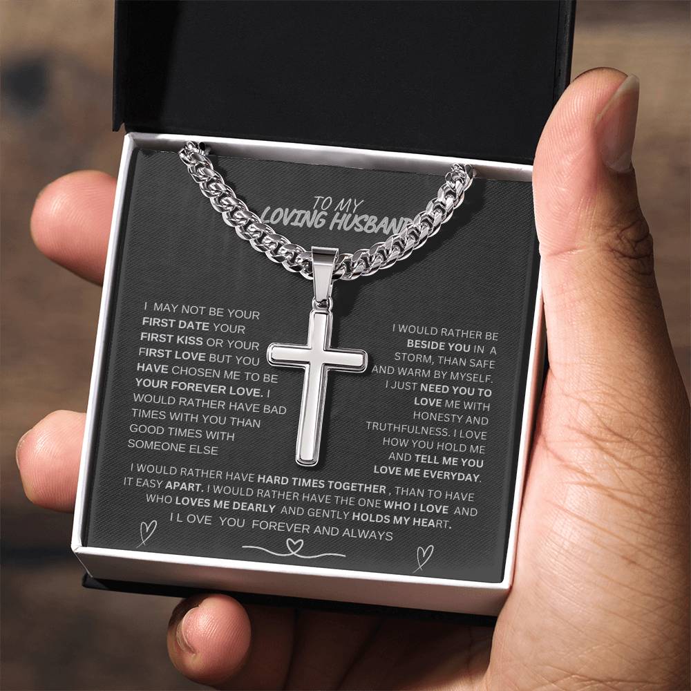 To My Loving Husband-Cuban Necklace