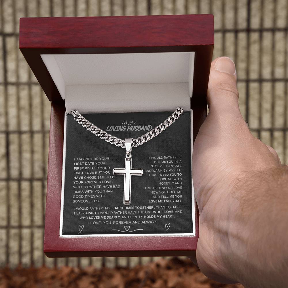 To My Loving Husband-Cuban Necklace