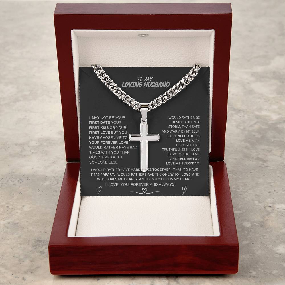 To My Loving Husband-Cuban Necklace