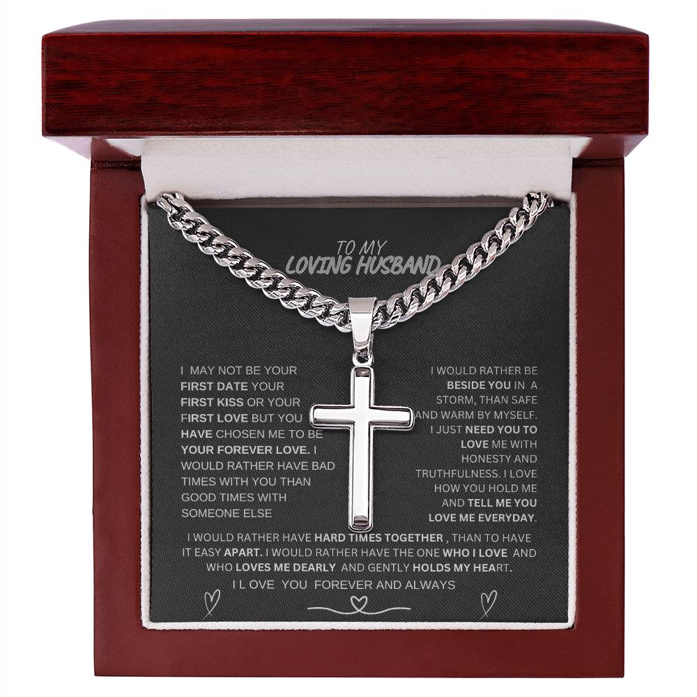 To My Loving Husband-Cuban Necklace