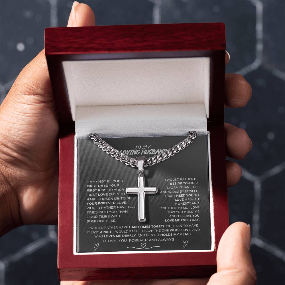 To My Loving Husband-Cuban Necklace