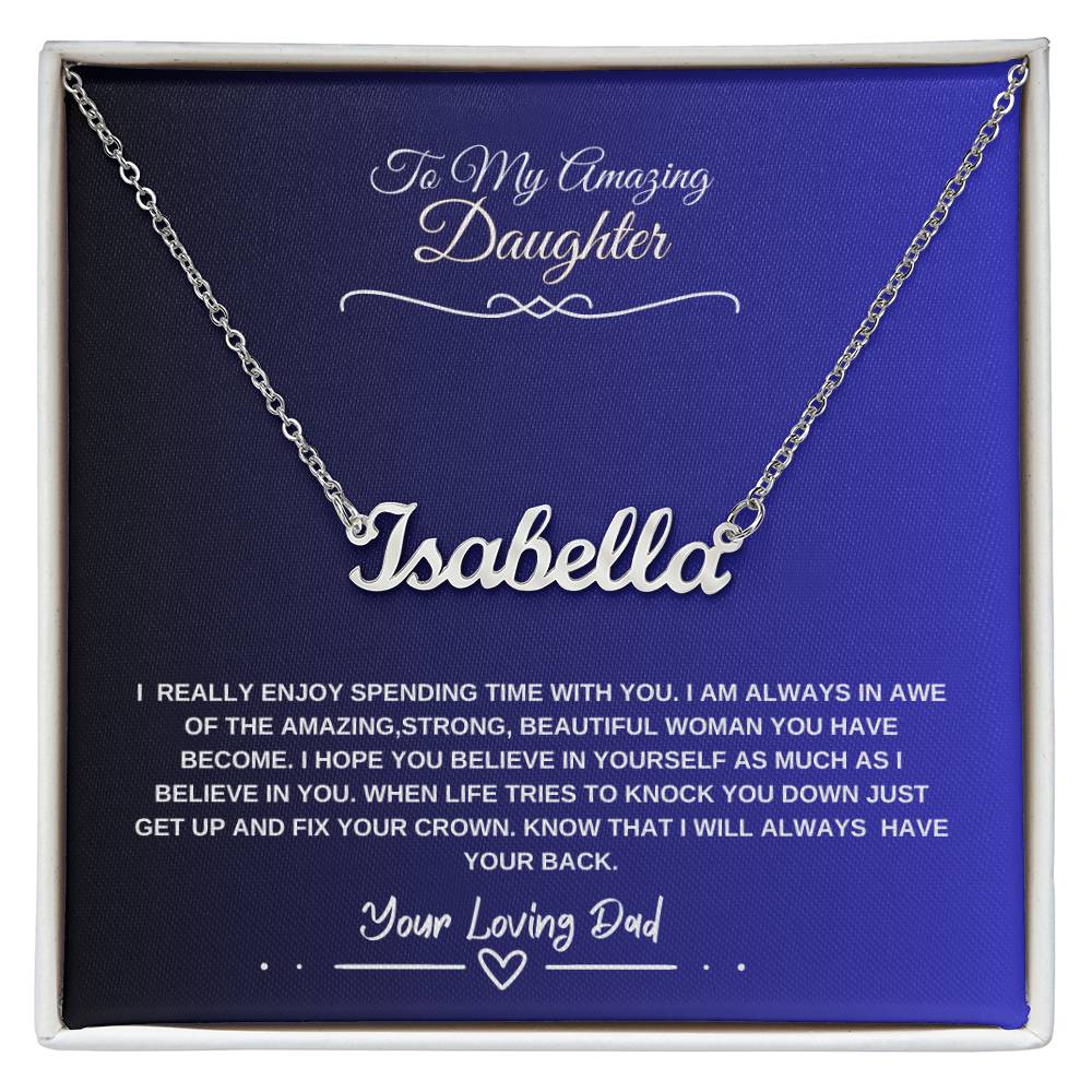 My Daughter Believe In Yourself -Personalized Name Necklace