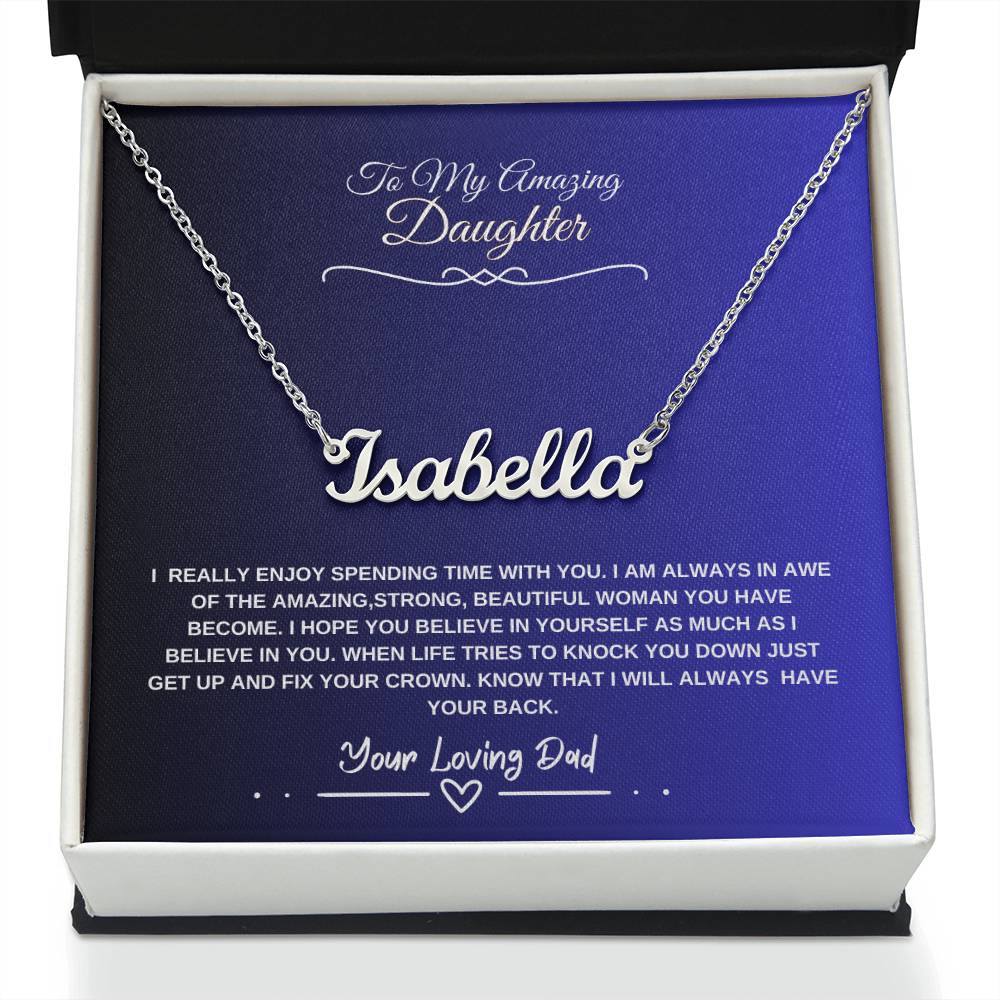 My Daughter Believe In Yourself -Personalized Name Necklace
