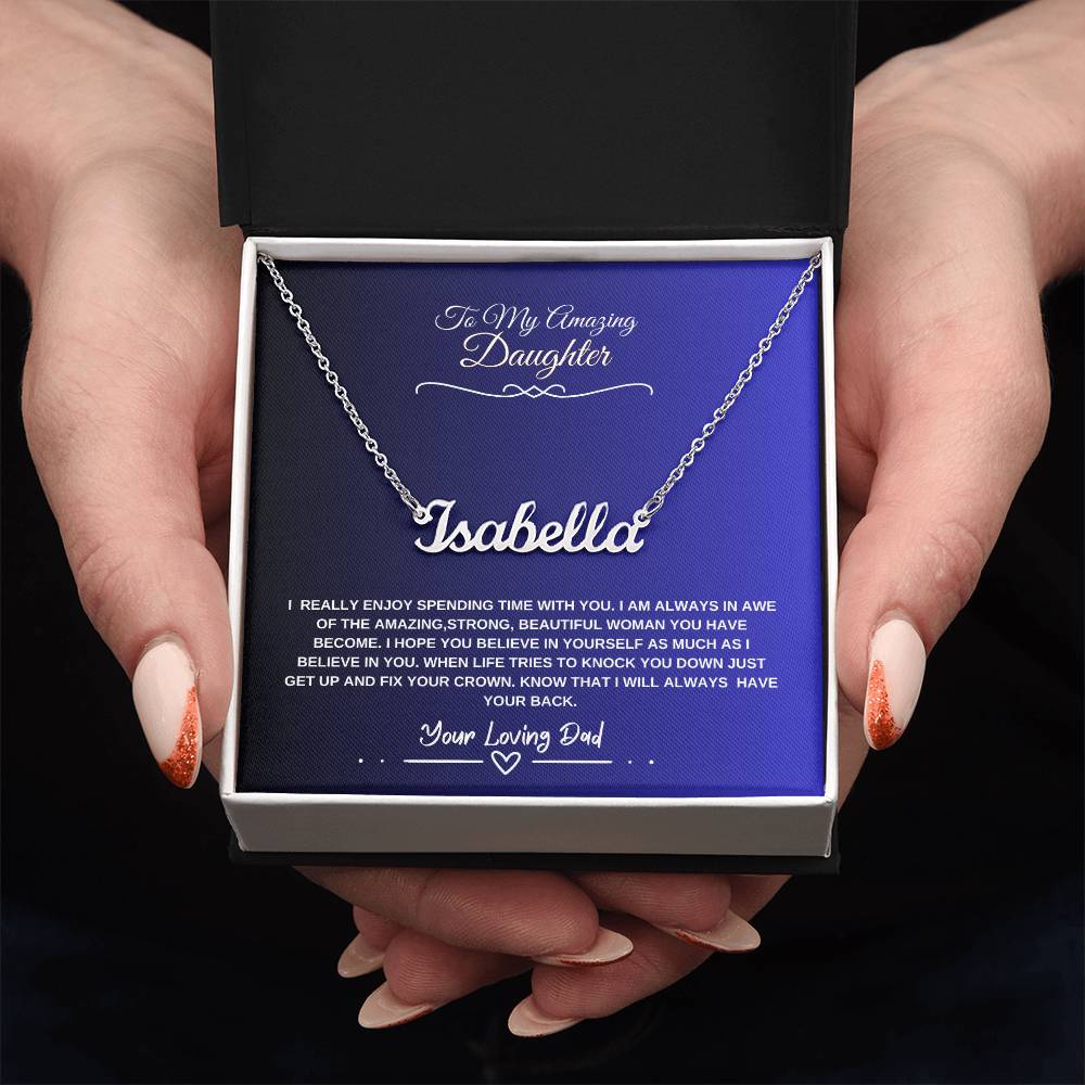 My Daughter Believe In Yourself -Personalized Name Necklace