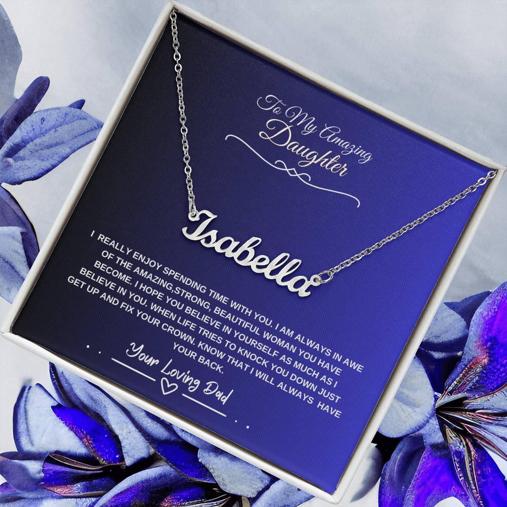 My Daughter Believe In Yourself -Personalized Name Necklace