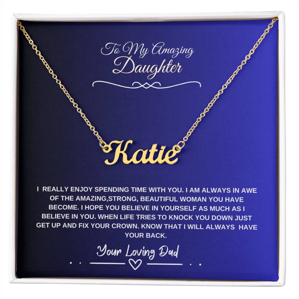 My Daughter Believe In Yourself -Personalized Name Necklace