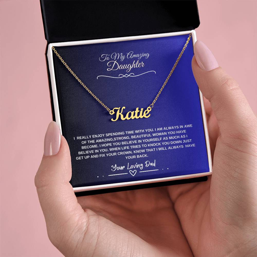 My Daughter Believe In Yourself -Personalized Name Necklace