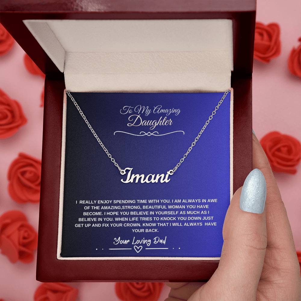 My Daughter Believe In Yourself -Personalized Name Necklace