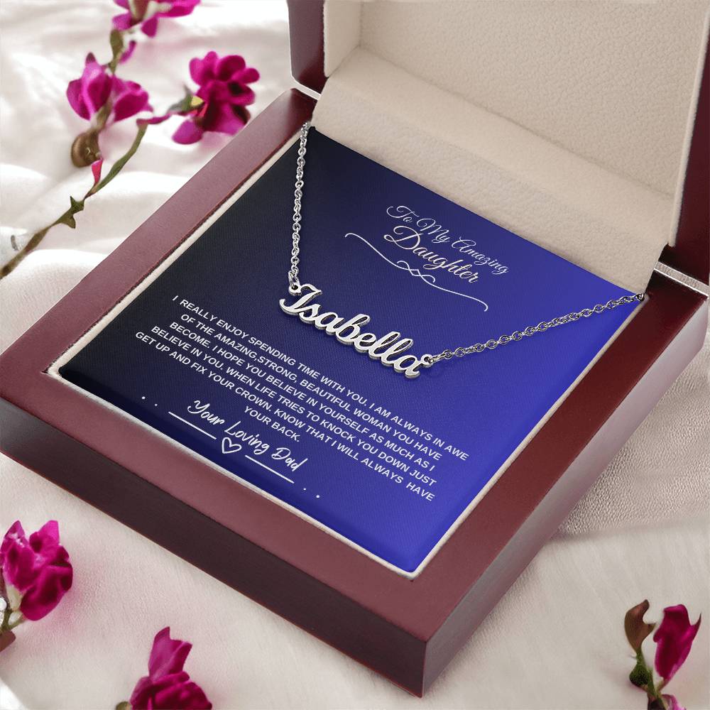 My Daughter Believe In Yourself -Personalized Name Necklace