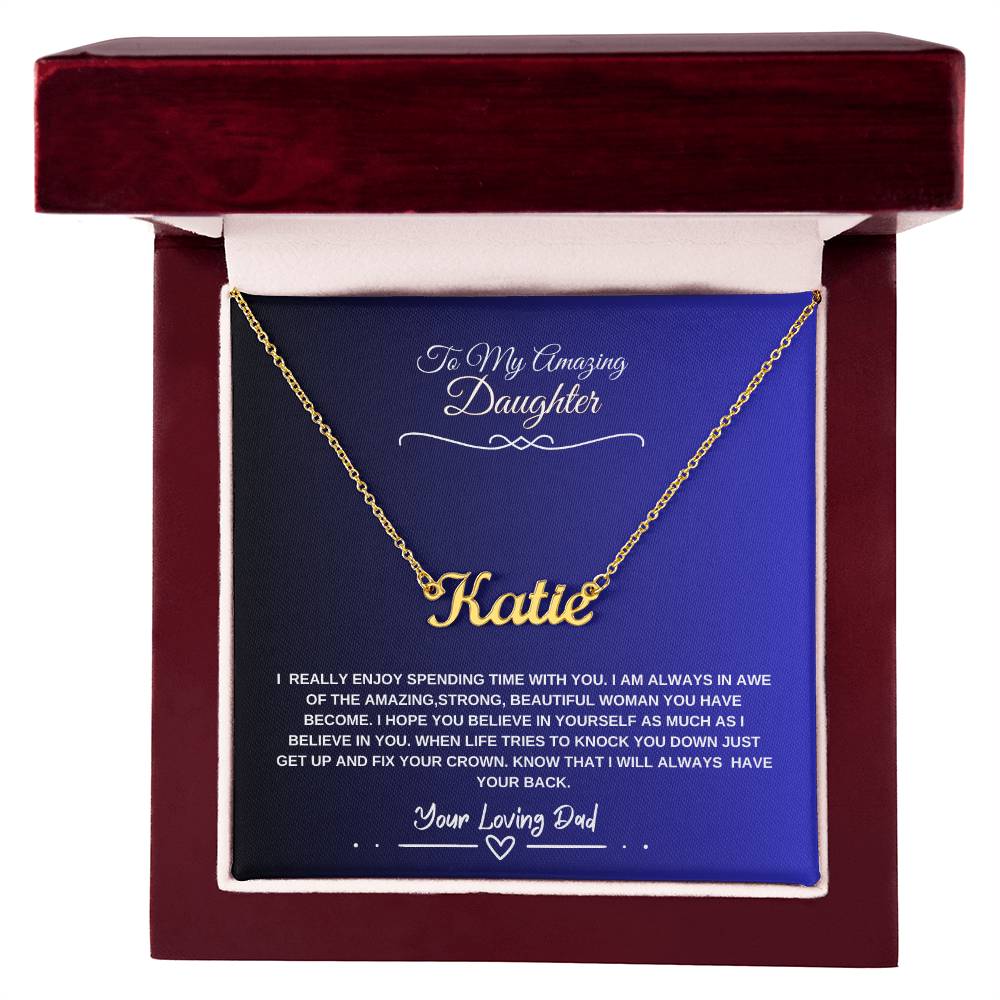My Daughter Believe In Yourself -Personalized Name Necklace