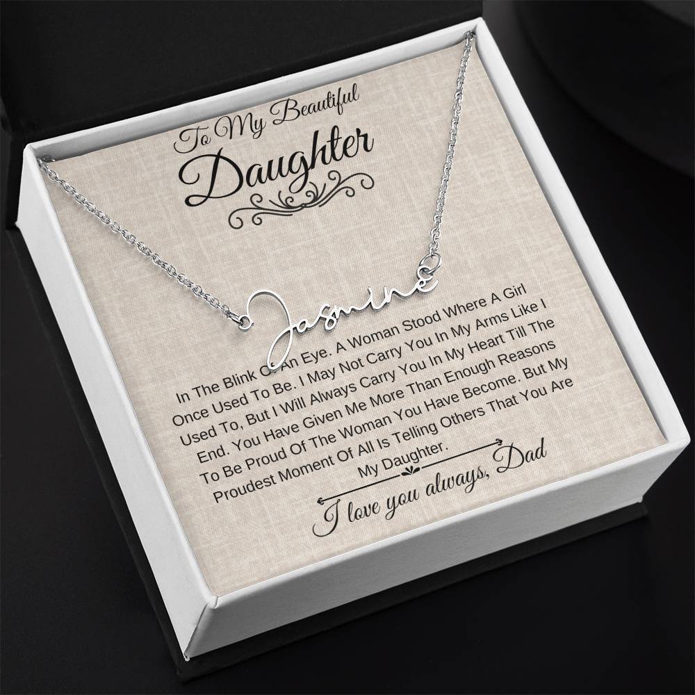 Personalized Name Necklace |To My Beautiful Daughter