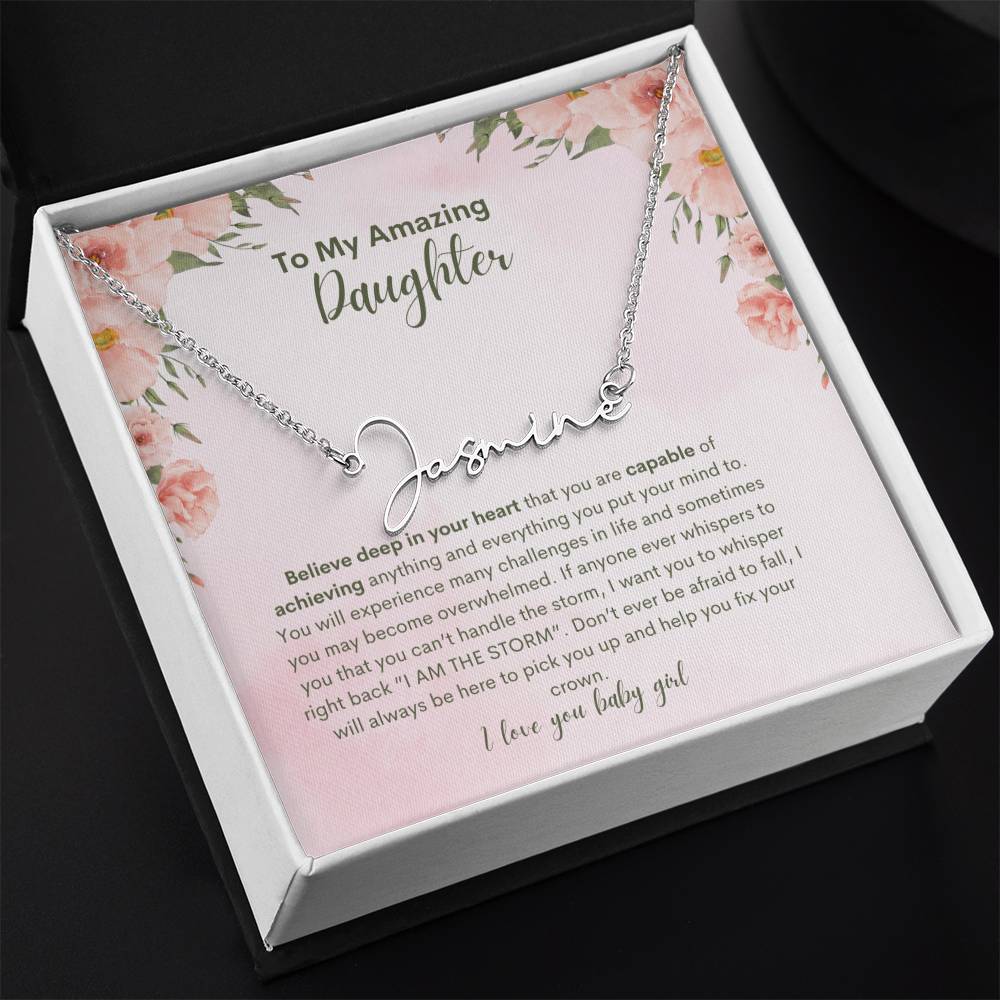 To My Amazing Daughter- Personalized Name Necklace