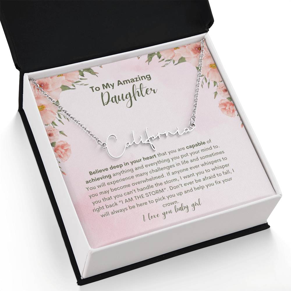 To My Amazing Daughter- Personalized Name Necklace