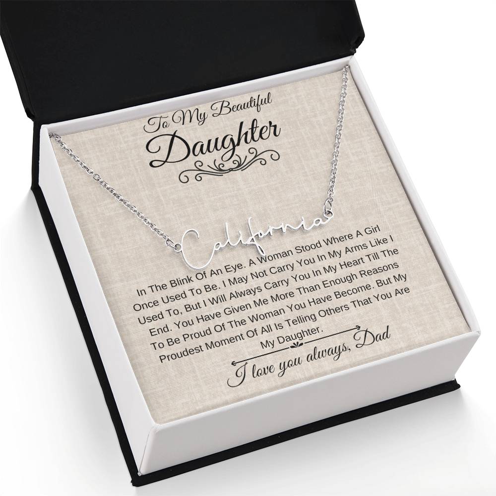 Personalized Name Necklace |To My Beautiful Daughter