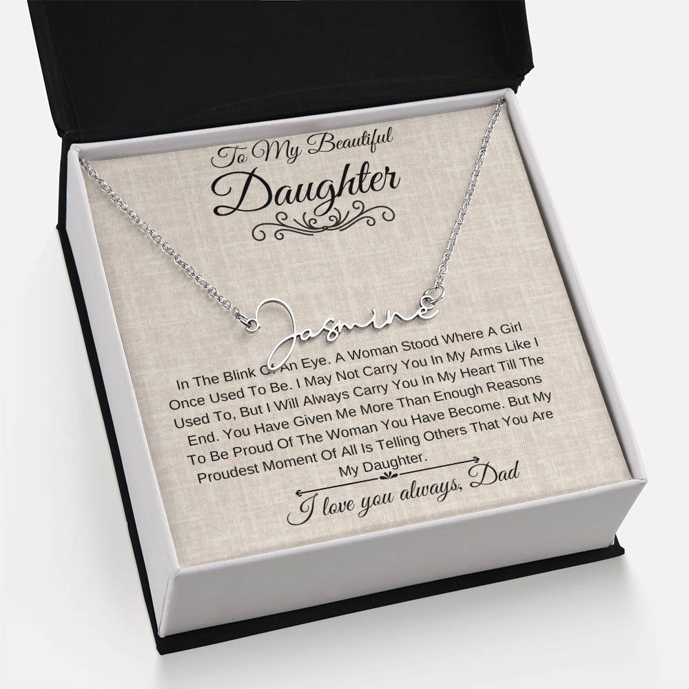 Personalized Name Necklace |To My Beautiful Daughter