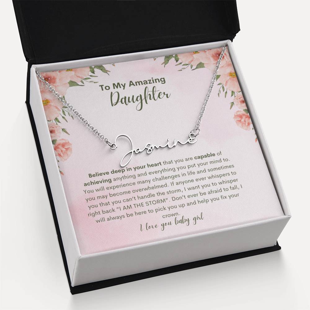 To My Amazing Daughter- Personalized Name Necklace
