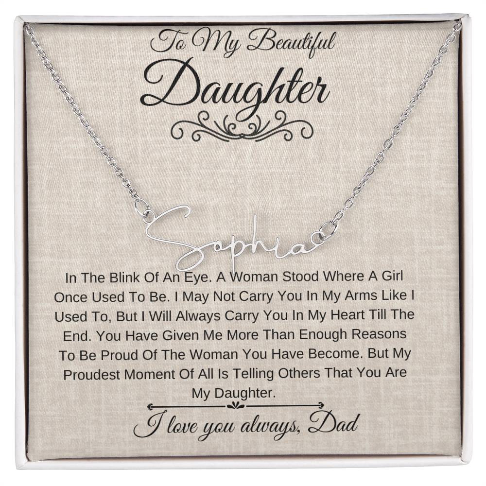 Personalized Name Necklace |To My Beautiful Daughter