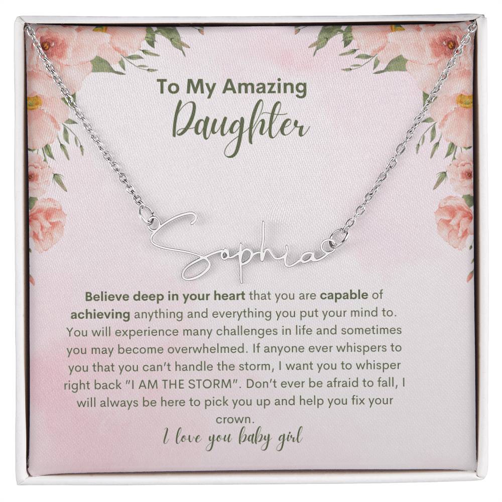 To My Amazing Daughter- Personalized Name Necklace