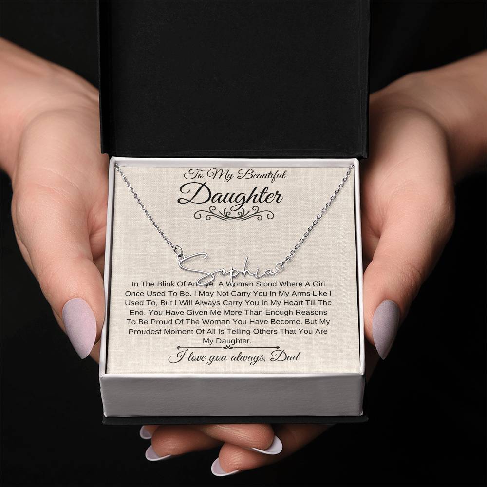 Personalized Name Necklace |To My Beautiful Daughter