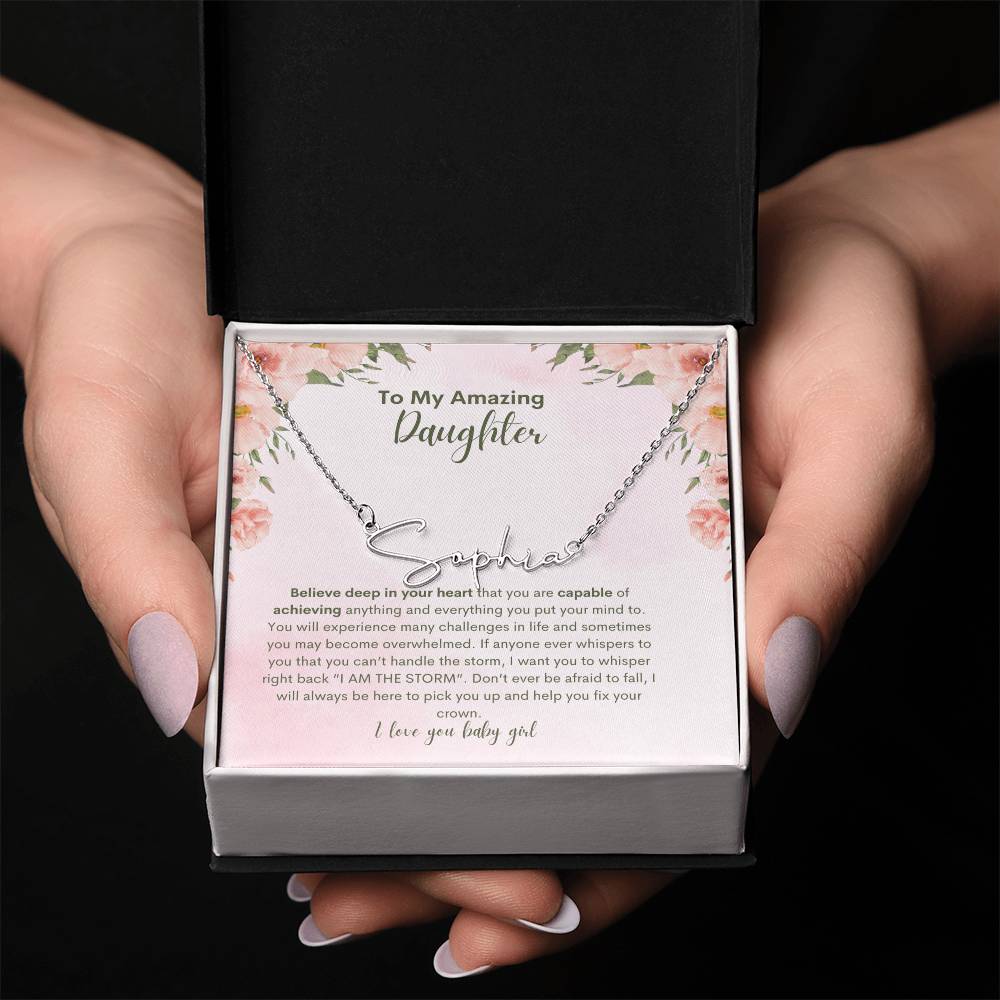 To My Amazing Daughter- Personalized Name Necklace