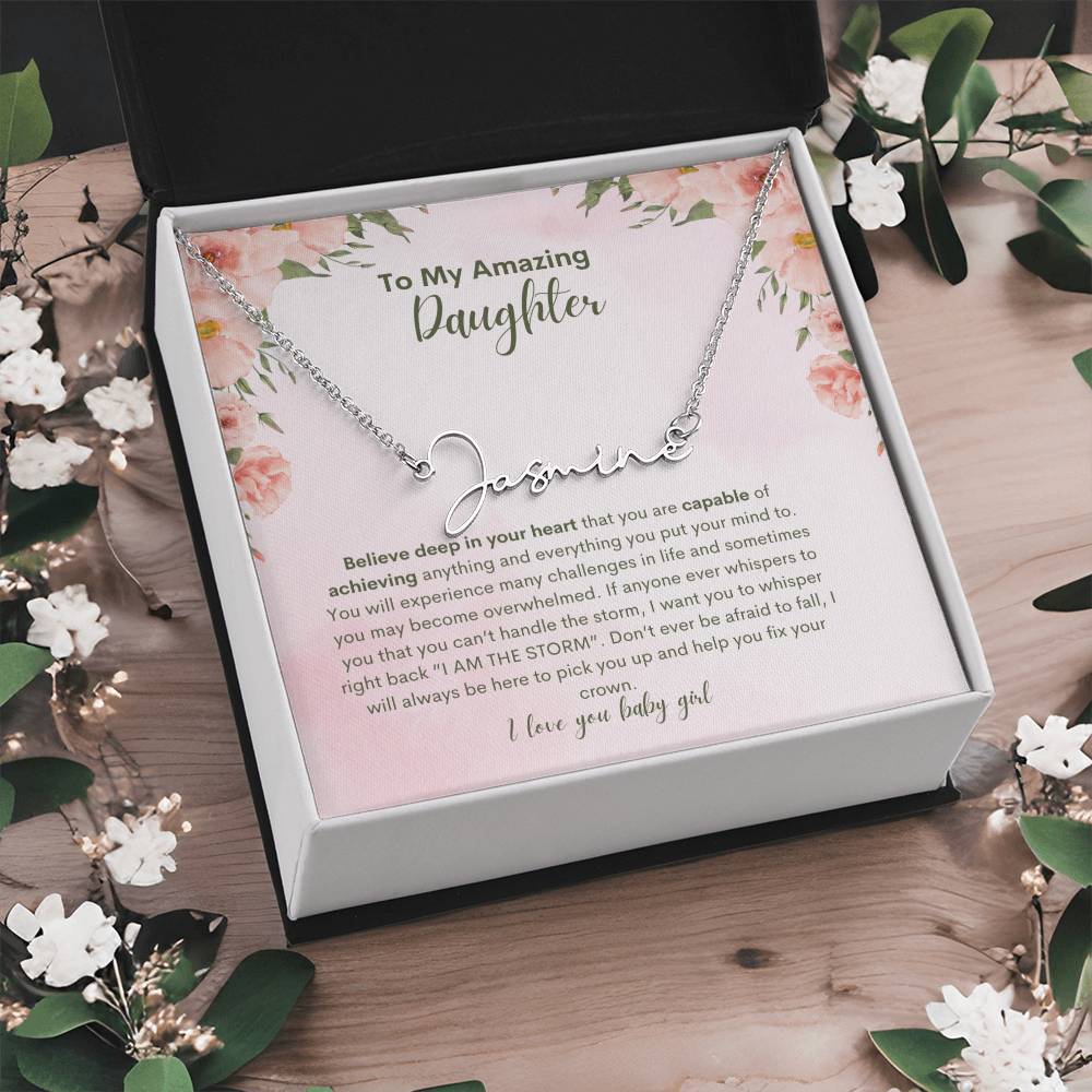 To My Amazing Daughter- Personalized Name Necklace