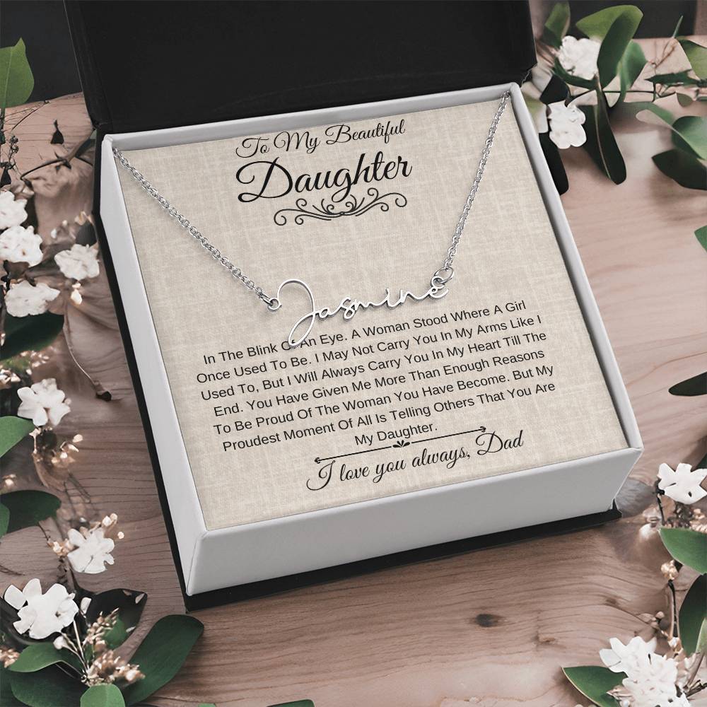 Personalized Name Necklace |To My Beautiful Daughter