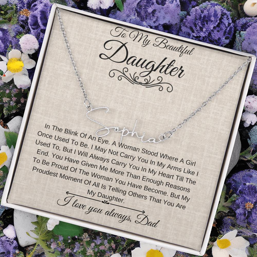 Personalized Name Necklace |To My Beautiful Daughter