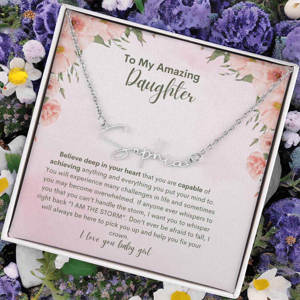 To My Amazing Daughter- Personalized Name Necklace