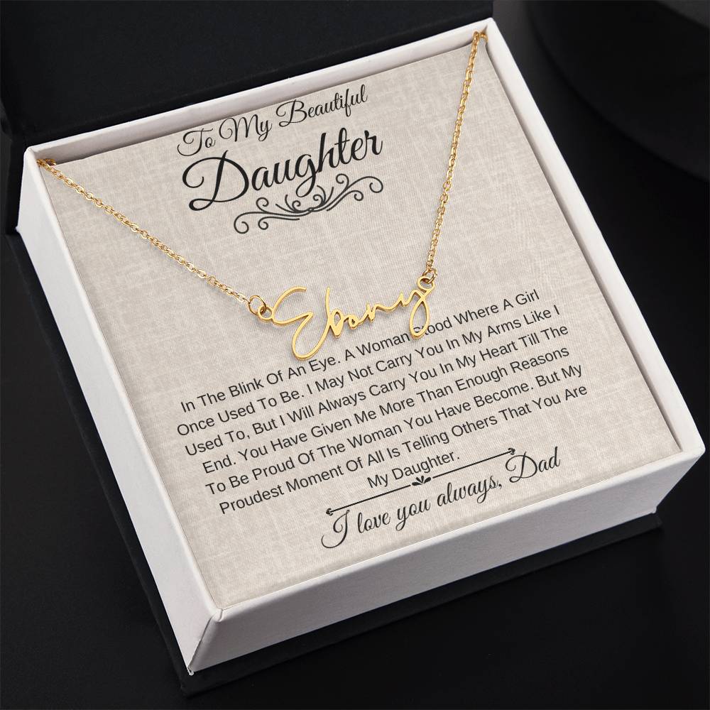 Personalized Name Necklace |To My Beautiful Daughter