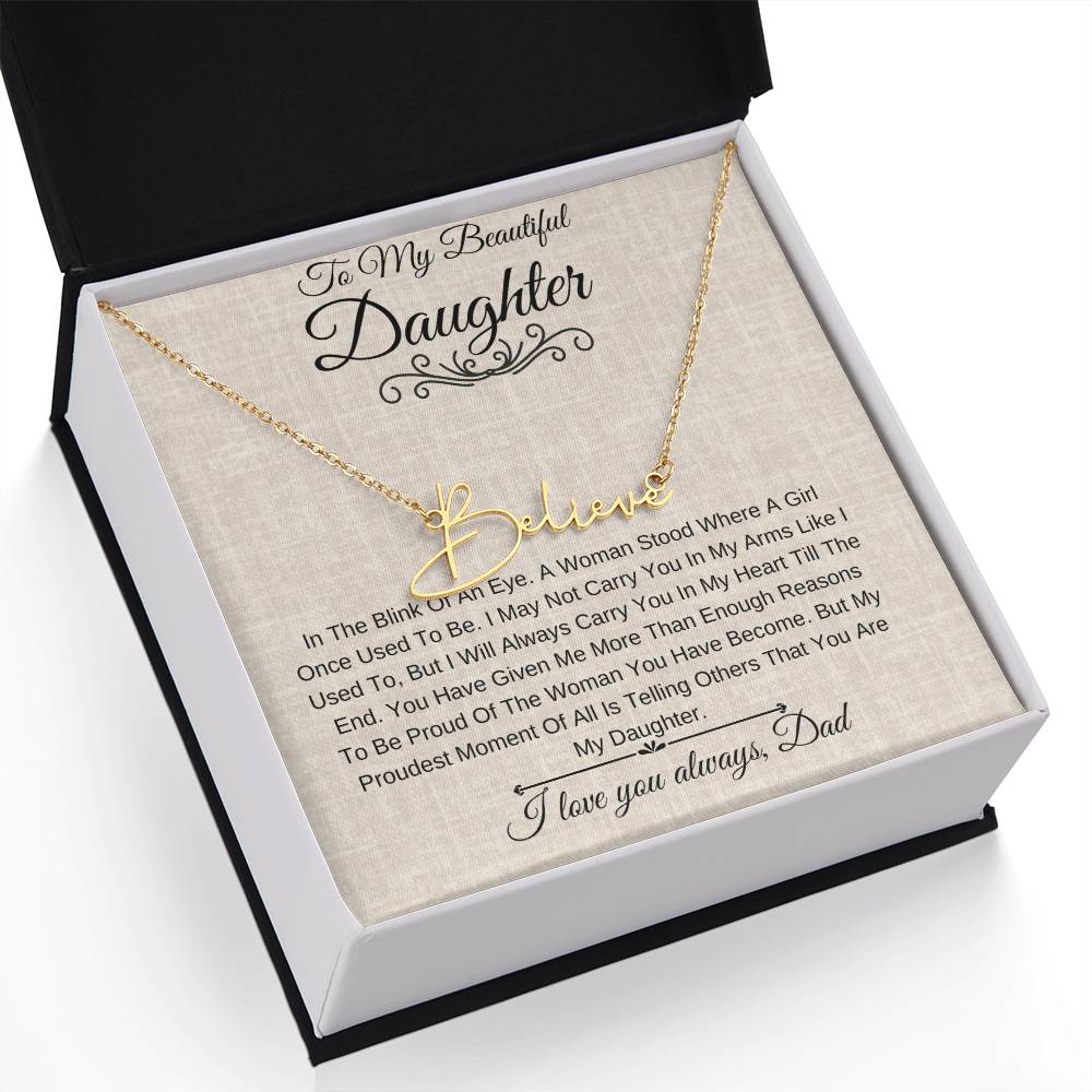 Personalized Name Necklace |To My Beautiful Daughter