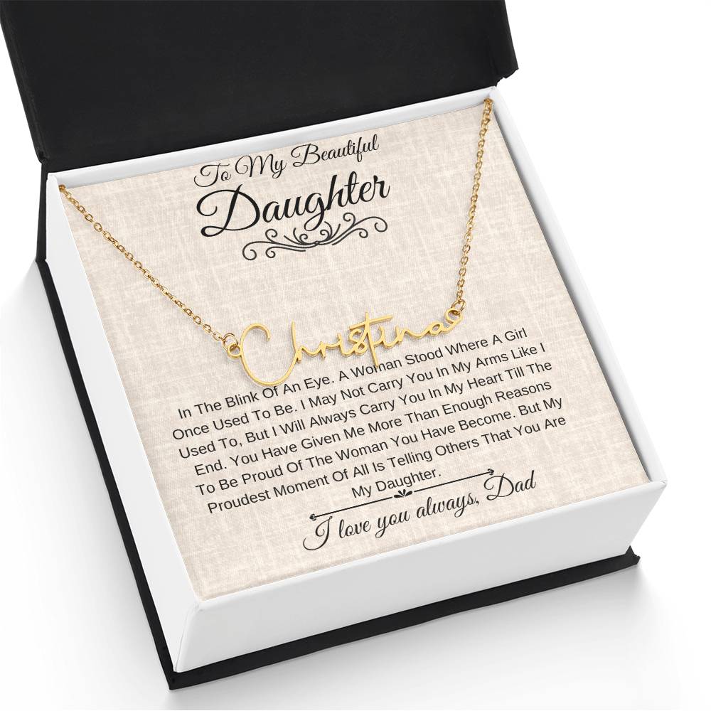 Personalized Name Necklace |To My Beautiful Daughter