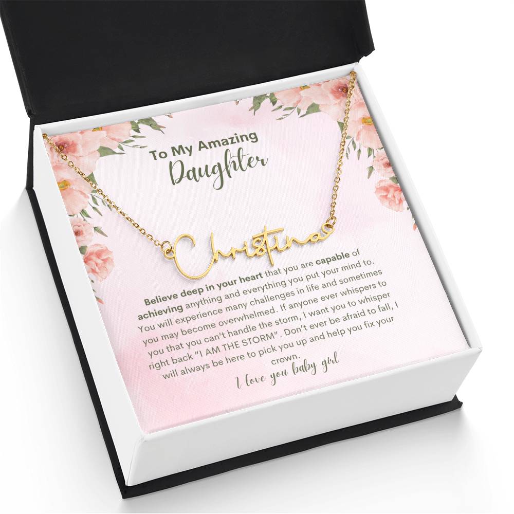 To My Amazing Daughter- Personalized Name Necklace