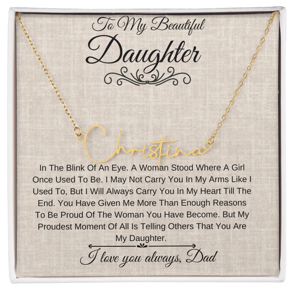 Personalized Name Necklace |To My Beautiful Daughter