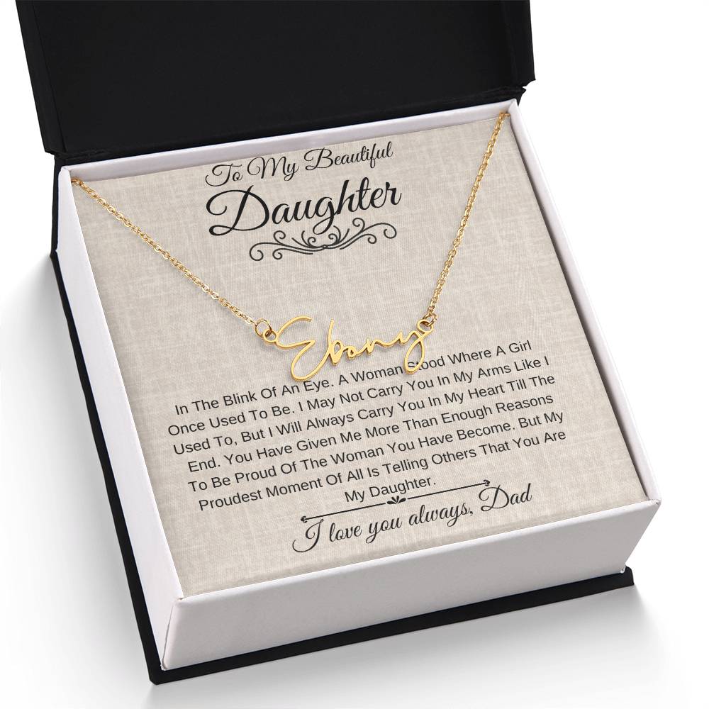 Personalized Name Necklace |To My Beautiful Daughter