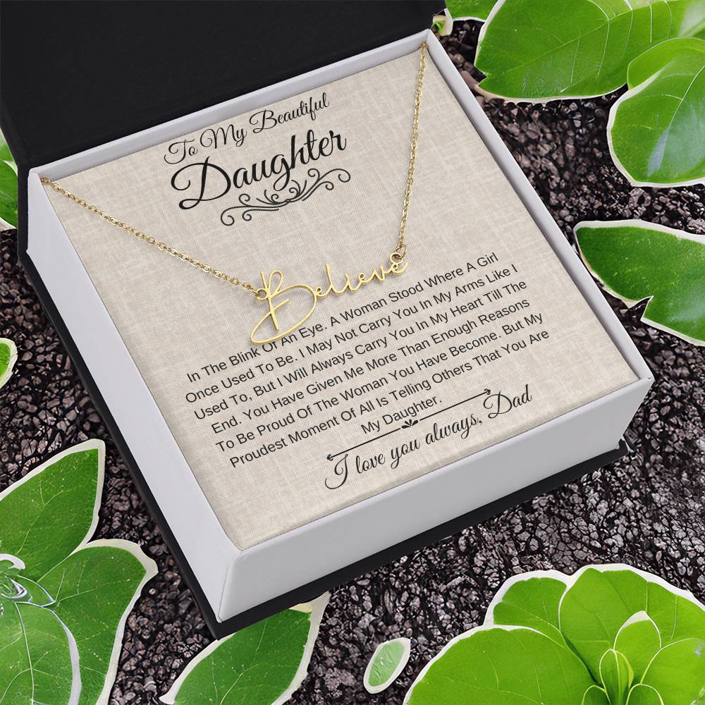 Personalized Name Necklace |To My Beautiful Daughter