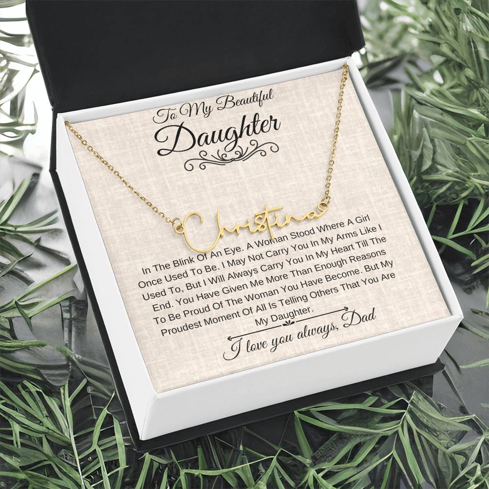 Personalized Name Necklace |To My Beautiful Daughter