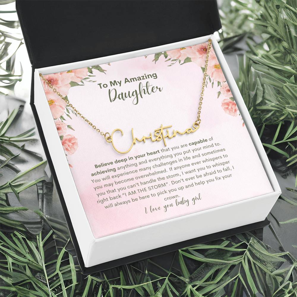 To My Amazing Daughter- Personalized Name Necklace