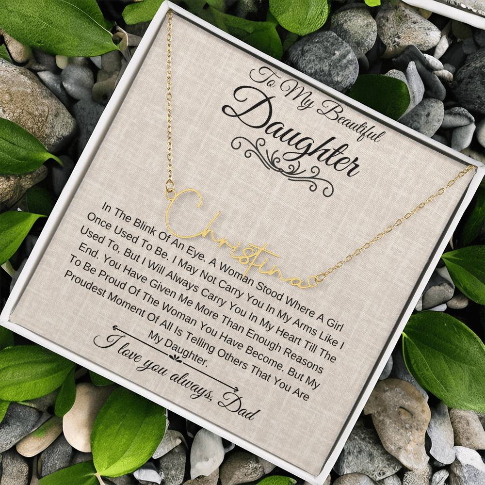 Personalized Name Necklace |To My Beautiful Daughter