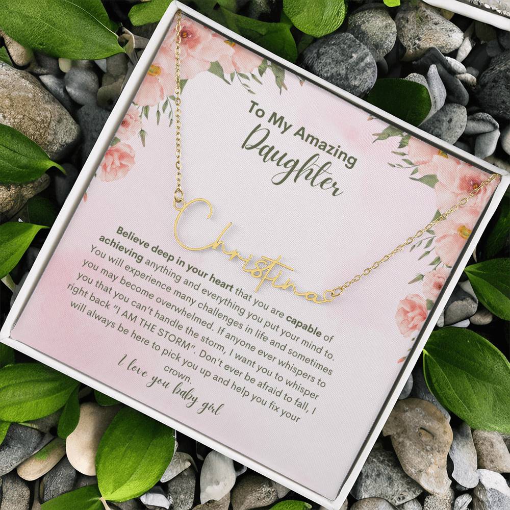 To My Amazing Daughter- Personalized Name Necklace