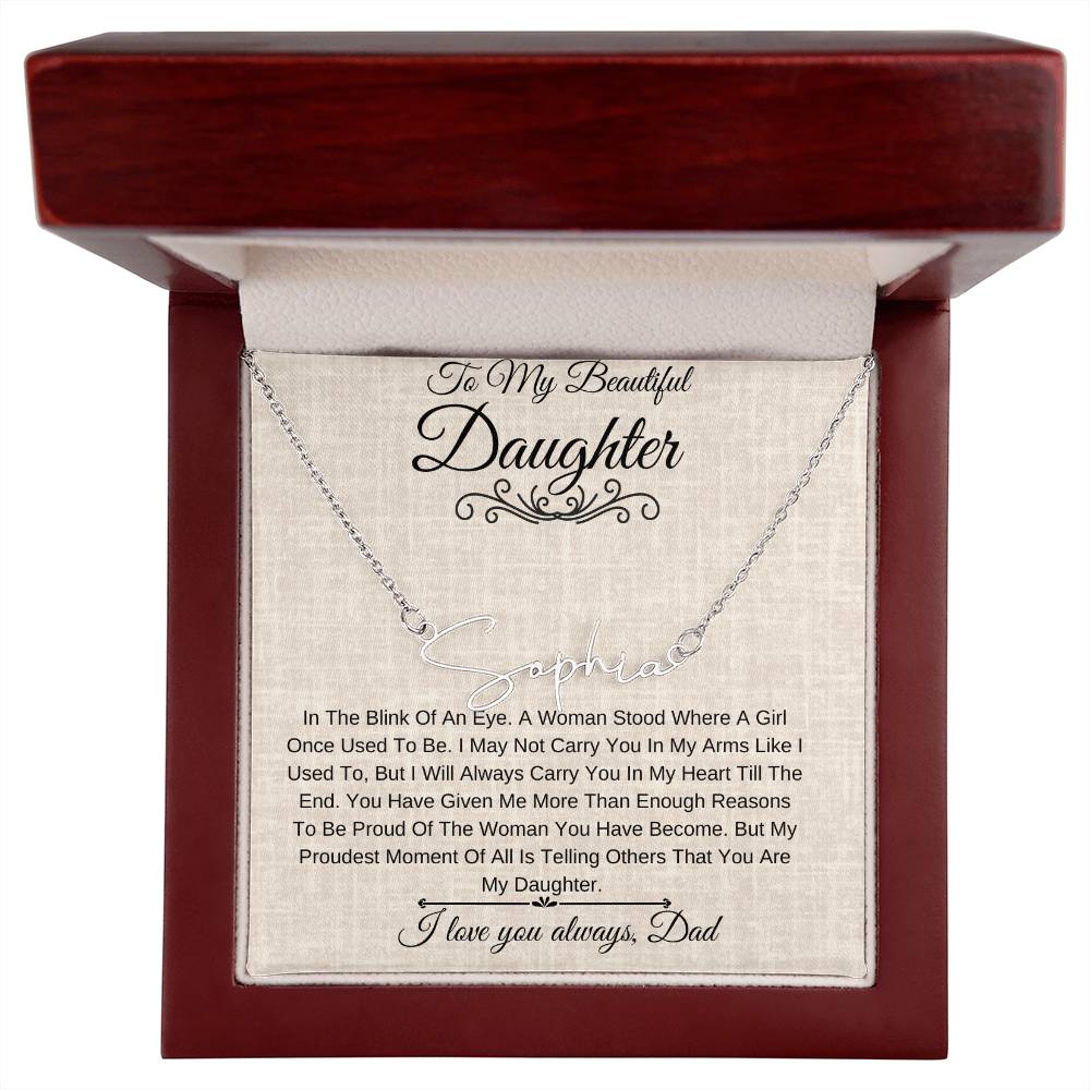 Personalized Name Necklace |To My Beautiful Daughter
