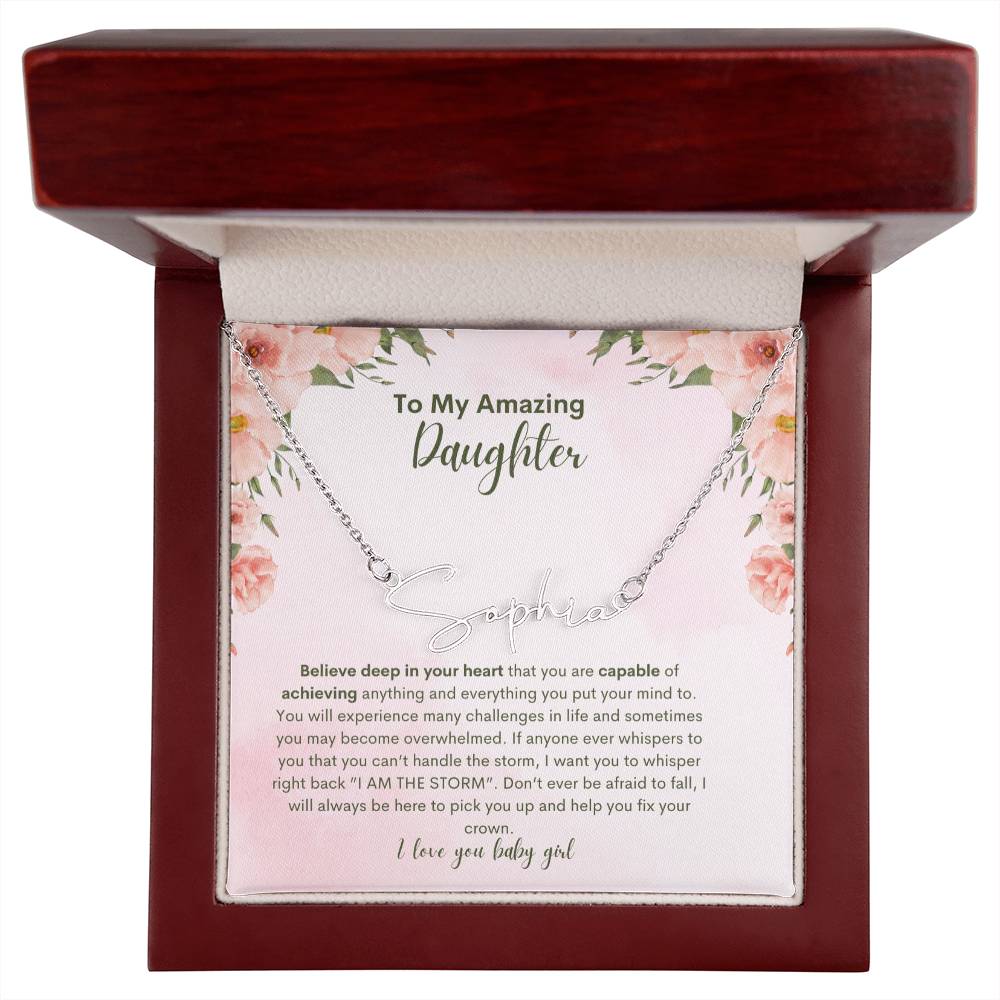 To My Amazing Daughter- Personalized Name Necklace