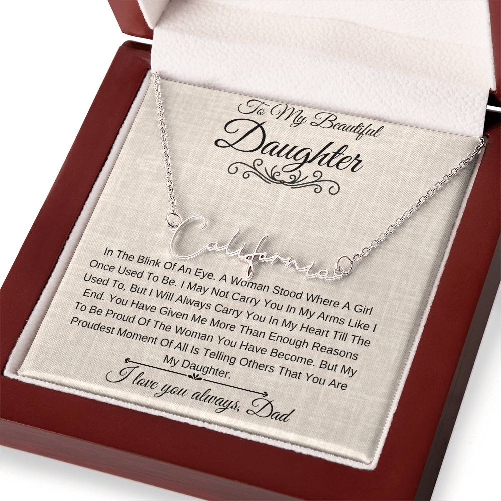 Personalized Name Necklace |To My Beautiful Daughter