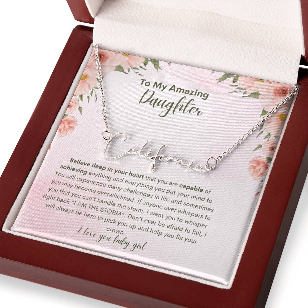 To My Amazing Daughter- Personalized Name Necklace