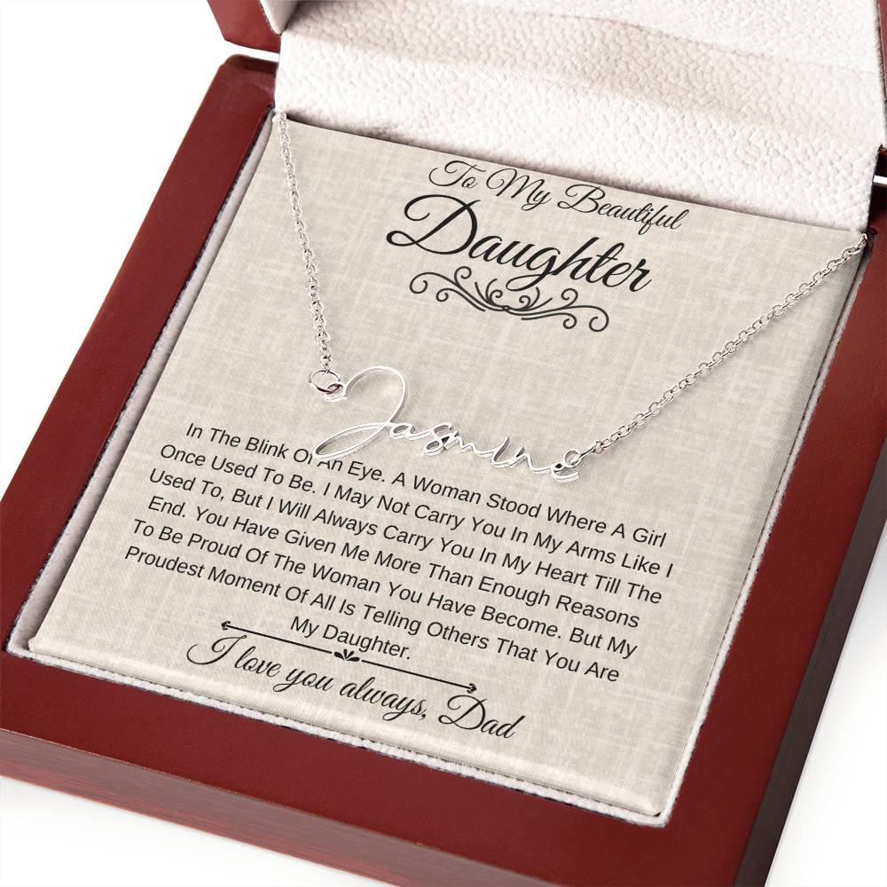 Personalized Name Necklace |To My Beautiful Daughter