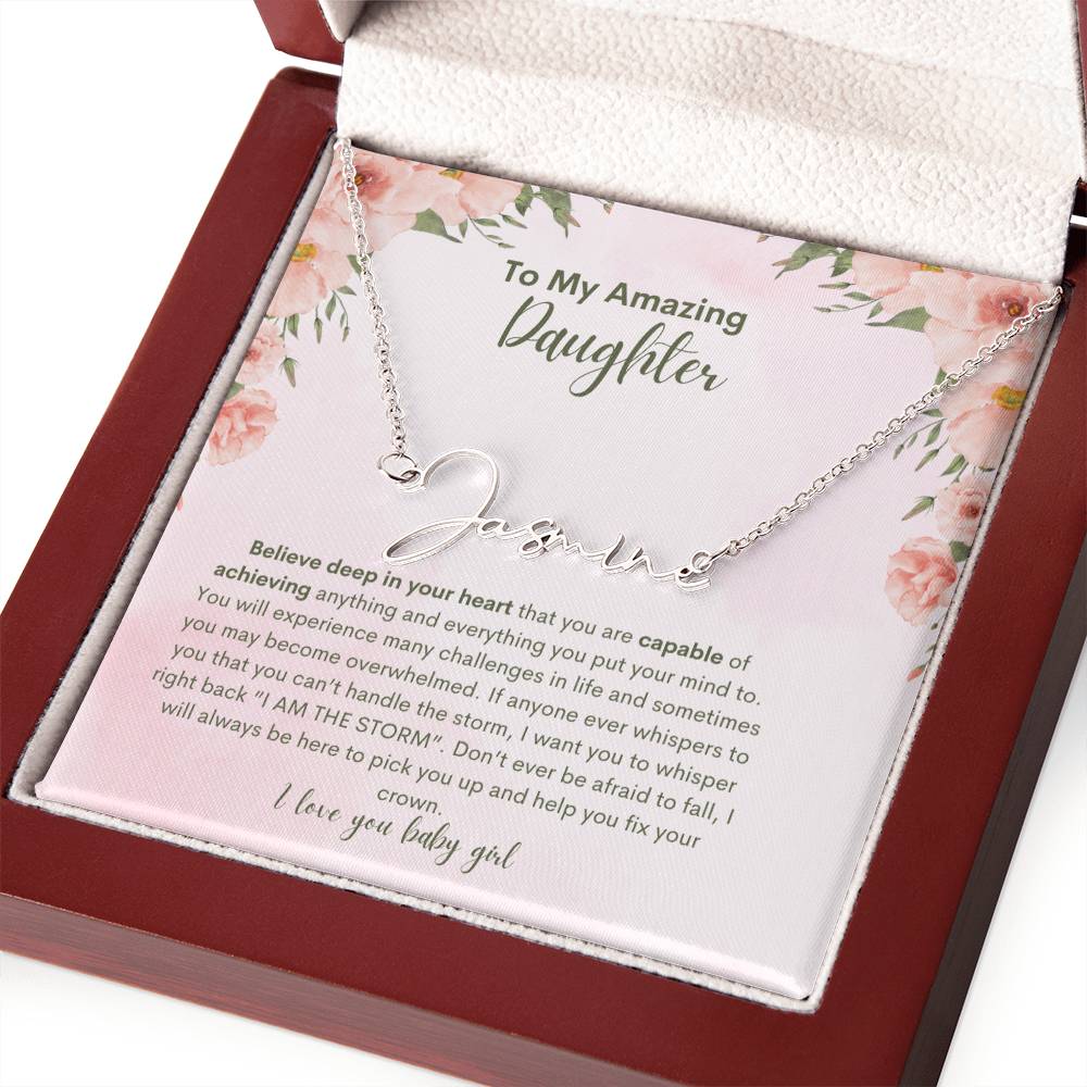 To My Amazing Daughter- Personalized Name Necklace
