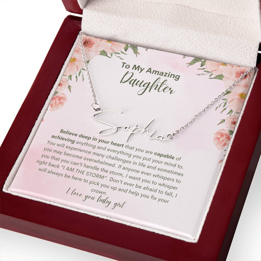 To My Amazing Daughter- Personalized Name Necklace